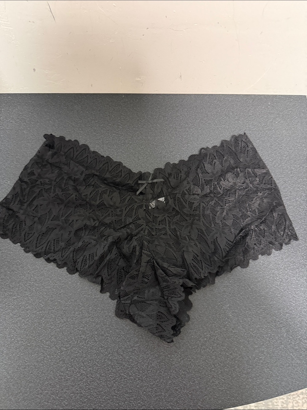Women's Black Lace Boyshort Panty - Brand Unknown